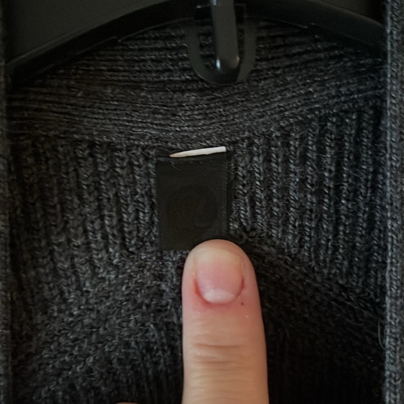 Lululemon Merino Wool-Blend Ribbed Long Wrap Sweater - Heathered Black, Size 0 - Picture 4 of 5